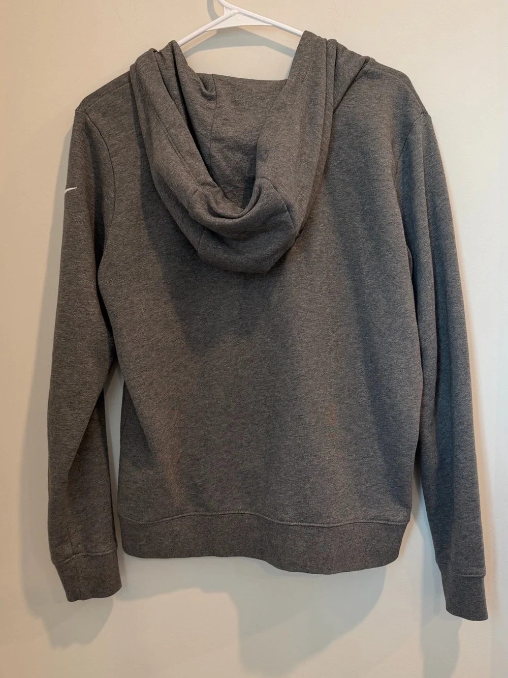 Nike Gray Zip-Up Hoodie with Swoosh Zip Pull